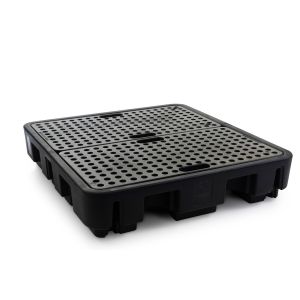 Black Bunded Spill Pallet For 4 x 204L Drums