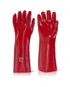 11" Red Double-Dip PVC Gauntlet - Size 10