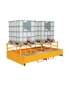 Galvanised Steel Double IBC Spill Pallet With Dispensing Frame 