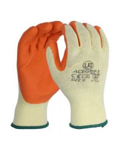 Orange Ace Grip Palm Coated Gloves