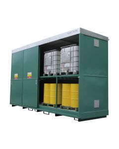 Dual Purpose Storage Unit for 32 Drum/ 8 IBC's